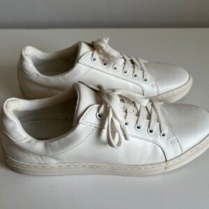 Banana Republic White Vegan Leather Sneakers Size 8 Mens